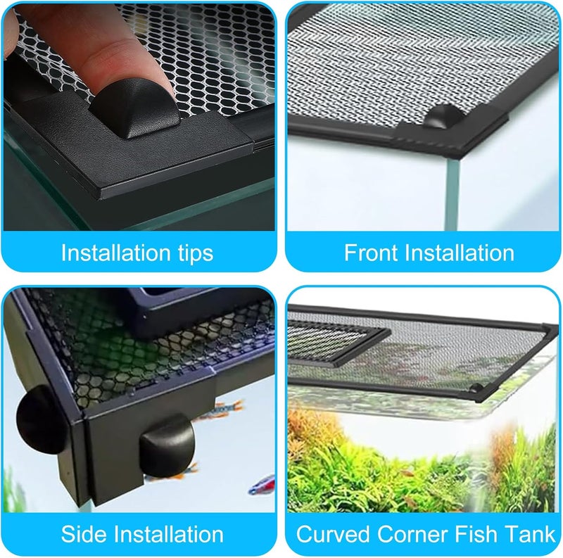 SIMPLIPLEX Fish Tank Lid Magnetic Fish Tank Lid Aquarium Net Cover with Feeding Window 5-50 Gallon Aquarium Lid Anti-Jumping Net for Fish 11.8 FT DIY Magnetic Fish Tank Cover Aquarium Cover - Image 5